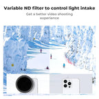 K&F Concept Clip On 67mm Variable ND2-32 Magnetic Phone Lens Filter Kit, Phone Clip with Magnetic Adapter Ring/Cold Shoe/Locking Knob, Neutral Density Filter for iPhone 16 15 Pro Max 14 13