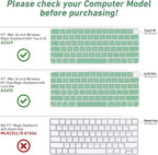Allinside Silicone Keyboard Cover for iMac Magic Keyboard A2449/A2450, Protective Skin for iMac 24" Wireless Keyboard Released in 2021, US Layout, Light Green