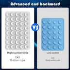2PACK Silicone Double Sided Suction Phone Case Mount, Detachable Hands Free & Strong Grip Holder for Selfies & Videos, Compatible iPhone Android (White, 2Pack 40 Suction Cups)