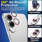 for Samsung Galaxy S25 Edge Camera Lens Protector, Individual Metal Ring Tempered Glass Lens Cover, [Strong Adsorption] Scratch Resistant Ultra-Thin HD Clear Lens Cover, 1 Set-Pink Sparkly