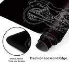 Galdas Gaming Mouse Pad XXL XL Large Long Extended Big Mousepad Non-Slip Rubber Keyboard Mouse Pad with Stitched Edges for Laptop Home Office (31.5x11.8x0.08 Inch) … (Motor)