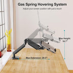 MOUNT PRO Laptop Arm Mount for Desk, 2 in 1 Function Monitor Laptop Stand, Fits Max 17" Notebook and 32" Computer Screen, Aluminum Single Monitor Holder with Adjustable Tray, Holds up to 19.8lbs