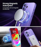 Magnetic for iPhone 16 Plus Case [Compatible with MagSafe][Built-in Camera Lens Protector] Slim Soft Silicone Bumper Shockproof Metallic Luster Phone Case (Purple)