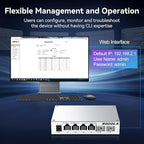 SODOLA 6 Port 2.5Gb Easy Web Managed Switch, 4 x 2.5G Base-T Ports, 2 x 10G SFP+,Aluminum Alloy Cooling & Magnetic Mounting - LACP/QoS/VLAN/IGMP Managed Multi-Gigabit Switch for Homelab