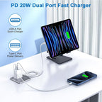 10FT iPhone 16e Fast Charger,2Pack 20W Dual Port USB C+A Power Adapter 10Foot Long USB C to C Fast Charging Cable Cord Quick Charging for iPhone 16e/16/16 Pro/15/15 Pro/Pro Max/Plus,iPad Pro/Air/Mini