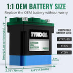 YTX7L-BS-STD 2X Cranking Amps,180CCA,Lithium Iron Phosphate Motorcycle Battery,Digital Readout,Comptitable for Honda,Suzuki Motorycle, Kawasaki ATV,Piaggio Scooter,Predator 3500 Generator battery