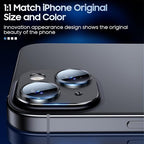 Uyiton for iPhone 15/iPhone 15 Plus Camera Lens Protector, [Not Easy to Break][Strong Adsorption][Case-Friendly] Metal Tempered Glass Rear Camera Screen Cover - Black