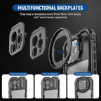NEEWER 16 Pro Cage, Quick Release Video Rig Phone Stabilizer Compatible with iPhone 16 Pro with Adapters of 67mm Filter, 17mm Lens & T Mount Lens, Full Camera Control Access, PA073