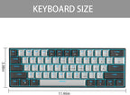 60% Mechanical Gaming Keyboard,Mixed Color Keycaps Gaming Keyboard with Clicky Blue Switches, Detachable Type-C Cable Mini Keyboard with Blue LED Light for/PC/Laptop