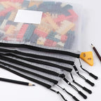 18 Pack A4 Mesh Zipper Pouch Bags, Zipper Pouches of Office Supplies, File Bags for Classroom Organization, Puzzles, Board Game Storage