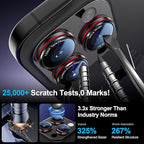 X-it 2 Pack Camera Lens Protector, Shatterproof Anti-Scratch Ultra HD Camera Protector, Anti-Glare Tempered Glass Lens Protector for iPhone 16 Pro Max/16Pro/15 Pro Max/15Pro/14 Pro Max/14Pro,Black Red