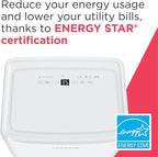 Frigidaire 50-Pint Portable Dehumidifier with Wi-Fi and Energy Star Certification for Medium/Large Rooms & Basements, Custom Humidity Control, Auto Shut Off, White