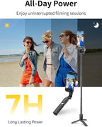 Gimbal Stabilizer for Smartphone, 4 in 1 Phone Gimbal w/360° Rotation for iPhone/Andriod Sefie Stick Tripod w/Auto Face Tracking and Wireless Remote for TIK Tok YouTube Vlogging-M1 Pro Black