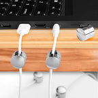 3 Sets Charger Holders for Cords, Adjustable Cable Anchor Holders, Adhesive Metal Cord Clips, Cable Management Wire Organizers for Desk, Office, Nightstand - White, Silver, Red Bronze