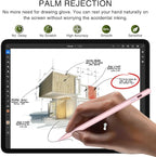 Pen for iPad 2018-2025, HATOKU 15 Mins Fast Charging Pencil 1st Gen with Tilt & Palm Rejection Compatible with iPad Air 3/4/5/M2/M3, iPad mini 5/6, iPad 6/7/8/9/10/11, iPad Pro 11"/12.9"/M4 (Pink)