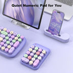 MOFII Wireless Number Pads - Purple Numeric Keypad 18 Keys USB 2.4G Round Keycap Colorful Extensions Keypads, Financial Accounting Portable Numpad 10 Key for Laptop/PC/Notebook/Surface Pro