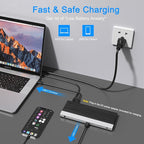 WAVLINK USB C Docking Station with 130W Power Adapter, Triple Display USB Type C to Dual HDMI Dock, 2 HDMI, DisplayPort, 100W PD3.0 Charging for Laptop, Ethernet, 4 USB 3.0, SD/TF Slot, Audio, Black