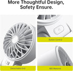 JISULIFE Handheld Fan Life7 – Ultimate Flexibility: High-Power Motor, LED Display, 19.5 Hrs Cooling, 5000mAh Rechargeable, 5-Speed, Foldable Design, 3-IN-1 Portable Fan for Travel Cruise Beach(Grey)