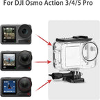 OKFUN 50M/164FT Waterproof Housing Case Compatible for DJI Osmo Action 5 Pro Action4 Action3 Diving Protection Underwater Dive Cover Protective Shell with Bracket Accessories