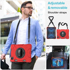 Case for iPad Pro 11 Inch 2022/2021/ 2020/2018: Silicone Cover for iPad 11 Inch 4th/ 3rd/ 2nd/ 1st/ Generation with Screen Protector- Stand- Handle- Shoulder Strap- Pencil Holder- Red
