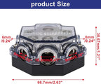 2pc Power Distribution Block Car Audio 1 in 5 Ways Out Car Audio Distributions Block 0 Gauge Input 2/4/8 Gauge Out Ground Cable Splitter Distribution Blocks for Automotive