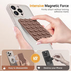 GONEZ Magnetic Suction Cup Phone Mount for MagSafe Case, Removable Silicone Sticky Grip for iPhone 12/13/14/15/16, Hands-Free Selfies and Videos for TikTok & Instagram Influencer/Creator, Brown