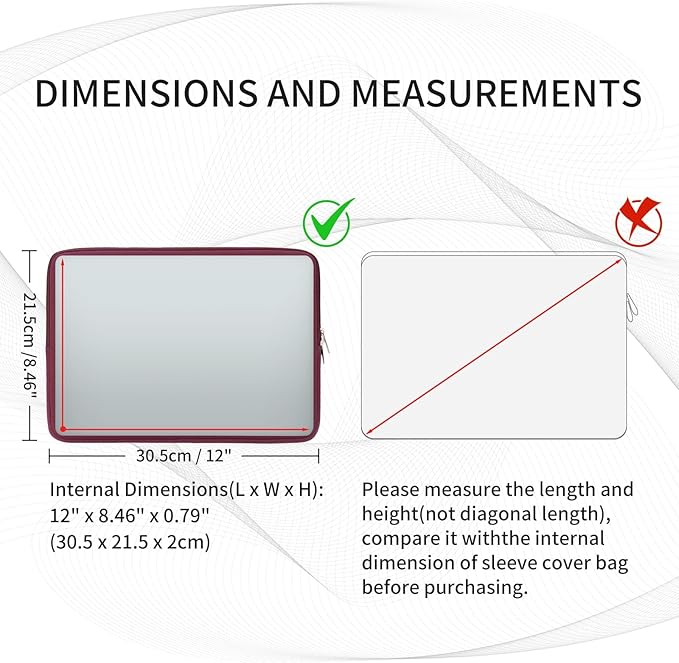 RAINYEAR 11-11.6 Inch Laptop Sleeve Protective Case Soft Lining Carrying Bag Padded Zipper Cover Compatible with 11.6" MacBook Air for 11" Notebook Computer Tablet Chromebook (Red, Upgraded Version)