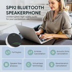 Yealink Sp92 Conference Speaker and Microphone Teams Certified Mic with Al Noise Cancelling 20H Call Time USB Speakerphone for Small Meeting Room, Bluetooth Speaker for Computer/Laptop