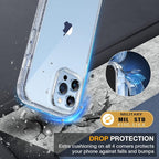 Miracase Glass Case for iPhone 13 Pro Max 6.7 inch, Upgrade Full-Body Clear Bumper Case with Built-in 9H Tempered Glass Screen Protector for iPhone 13 Pro Max, Clear Glitter