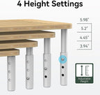Bamboo Monitor Stand Riser, 4 Adjustable Height, Laptop Stand with Airflow Vents, Desk Organizer for Computer, PC, Printer (Natural)