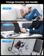 CAFELE 5-in-1 Retractable USB C Cable, 100W Multi Charging Cable USB C/A to L/Type C, 5A Fast Charging Multiple Charger Cord for Multiple Devices, Phone 16/15/14, Galaxy S24/S23, MBook, Pad (3.6ft)