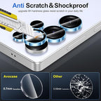 for Samsung Galaxy S25 Ultra Camera Lens Protector, Individual Metal Ring Tempered Glass Lens Cover, [Strong Adsorption] Scratch Resistant Ultra-Thin HD Clear Lens Cover, 1 Set-Blue Ring