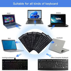 English Keyboard Stickers Full Size Universal PC Computer Laptop Desktop Replacement - QWERTY Alphabet for Full Size Keyboards - 1PCS