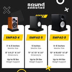 Sound Addicted - Studio Monitor Isolation Pads for 5 Inch Monitors, Pair of Two High Density Acoustic Foam which Fits Most Speaker Stands | SMPad 5