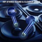 Wireless Earbuds, Bluetooth 5.4 Headphones LED Power Display Ear Buds Bass Stereo, Bluetooth Earbuds in-Ear Noise Cancelling Mic, 40H Playback Mini Case IP7 Waterproof Sports Earphones for Android iOS