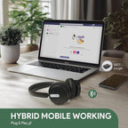 Yealink WH64 Hybrid DECT& Bluetooth Wireless Headset, 492ft Range Mono Teams Headphones with DECT Dongle, 3X Mic, 26H Talk Time, Office Work Portable Single On Ear Headsets for PC,Cellphone,Laptop