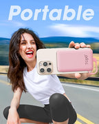 TG90° Portable Charger Power Bank, Ultra Small 5000mAh Battery Pack with Built-in Foldable AC Wall Plug and Cables, USB C Cell Phone External Battery Charger Compatible with iPhone and Android Devices