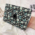 for MacBook Air 13 inch Case 2021 2020 2019 2018 Release M1 A2337 A2179 A1932, Pritned Pattern Plastic Hard Case Cover for MacBook Air 13 M1 with Retina Display Touch ID, Small Green Flowers