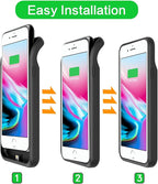 Battery Case for iPhone 6 Plus/6s Plus/7 Plus/8 Plus, 10000mAh Portable Battery Pack Rechargeable Smart Charger Case Compatible with iPhone 6 Plus/6s Plus/7 Plus/8 Plus (5.5 inch) Battery Case (Black)