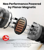 Edifier NeoBuds Planar Wireless Bluetooth Earbuds, 12mm Planar Magnetic Drivers, Hi-Res Audio, LDAC, Snapdragon Sound, Hybrid ANC, Bluetooth 5.4 & Dual Device Connection, Wireless Charging, 6 Mics