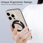 COOLQO 1Pc 360 Spin Cell Grip Ring Phone Stand [Upgrade Gear Hinge Stress Anxiety Relief] Magnetic Holders for Your car Accessories Desk Mount Compatible with iPhone All Smartphones, Black