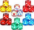 18 Pcs Casino Theme Party Dice Large Opaque Jumbo Acrylic D6 Dice for Casino, Craps, Table Games and Board Games(25 mm,Clear Color)