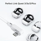 AMVR 16FT(5M) Link Cable Compatible with Meta Quest 3/3s/2/Pro & Pico 4 Series - Max to 5Gbps USB-C Data Line to USB 3.0 for PC Gaming & SteamVR Transmission (White)