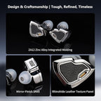 MS2 PRO in-Ear Monitor, 10.2mm Dual-Magnetic Drivers 1DD+1BA Hybird IEMs Wired Earbuds, Zinc Alloy Integrated Molding, Pneumatic Filters for Audiophile Musicians, Detachable 3.5mm OFC Cable