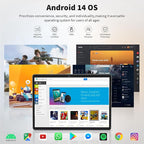 Android Tablet with Keyboard, Android 14 Tablet, 12(6+6) GB+128GB, 1TB Expand, 2 in 1, Mouse, Stylus, 8000mAh Battery, 2.4G/5G WiFi, GPS, Silver Case