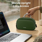 tomtoc Electronic Organizer Travel Case, Water Resistant Dual Compartment Tech Pouch Cable Organization Storage Bag for Charger, Cord, Phone, Hard Drive, Power Bank, Accessories Travel Essentials
