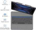 GGH Touch for iPad Keyboard Case Air 13 (M3 2025 / M2 2024) &12.9 iPad Pro (6th,5th,4th, 3rd Gen),360° Rotatable Protective Cover Multi-Touch Trackpad Keyboard Case with Pencil Holder - Grey