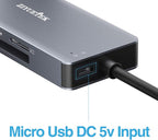 USB C SD Card Reader,5- in-1 Aluminum Thunderbolt 3 Memory Card Reader for CF, SD/SDHC,TF/Micro SD/MS/M2,CompactFlash Card for iPhone 15/16/Pro Max Android Windows MacBook