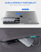 USB C Hub, 9-in-1 Type C Hub with Ethernet Port, 4K USB C to HDMI, 2 USB 3.0 Ports,1 USB 2.0 Port, USB-C Power Delivery, Portable for Mac Pro and Other Type C Laptops