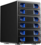 6 Bay Hard Drive Enclosure with Cooling Fan for 2.5“/3.5" SATA HDD/SSD with USB A/C 3.0, Support Hot Swappable, Daisy Chain Expansion, Tool-Free HDD Enclosure, DAS(NO RAID/NAS)